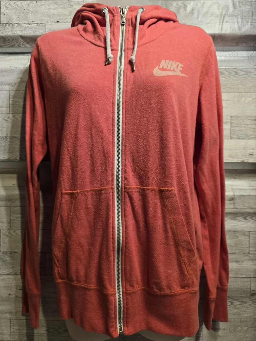 Nike Coral-Red Full-Zip Hoodie - Picture 1 of 3